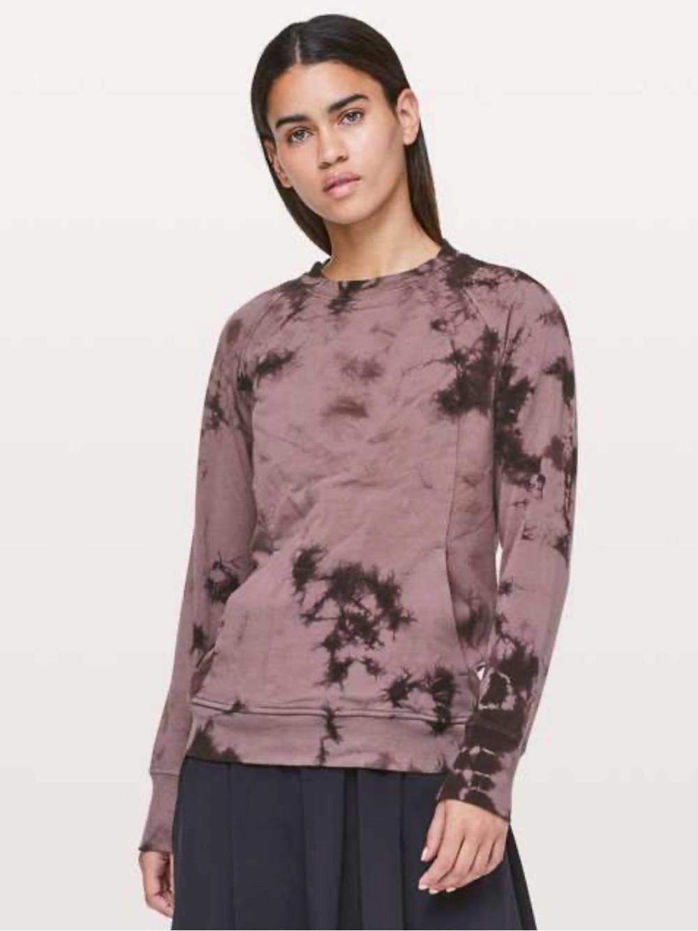 Lululemon Scuba Crew Shibori Long Sleeve Pullover Sweatshirt Mauve 6 Athleisure